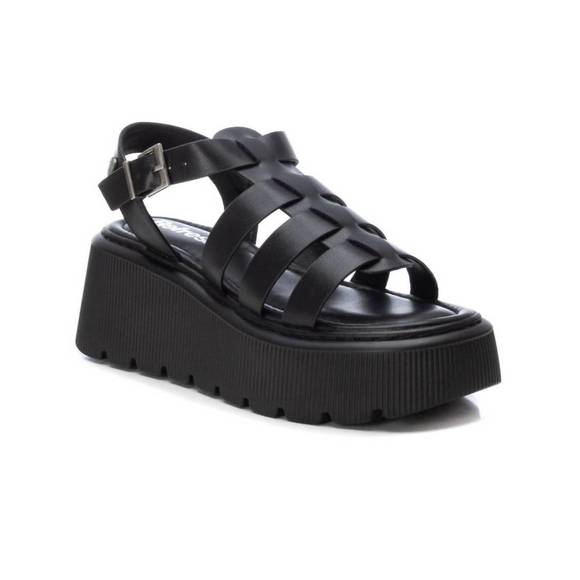 NEW XTI women's wedge sandals in black - Picture 2 of 5